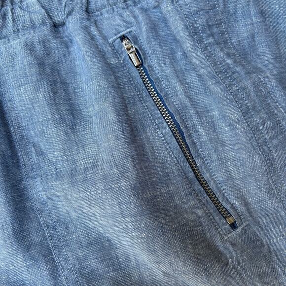 Athlet Cabo Linen Pants Sz 10 Light Blue Chambray Pull On Jogger Lightweight - Picture 6 of 12
